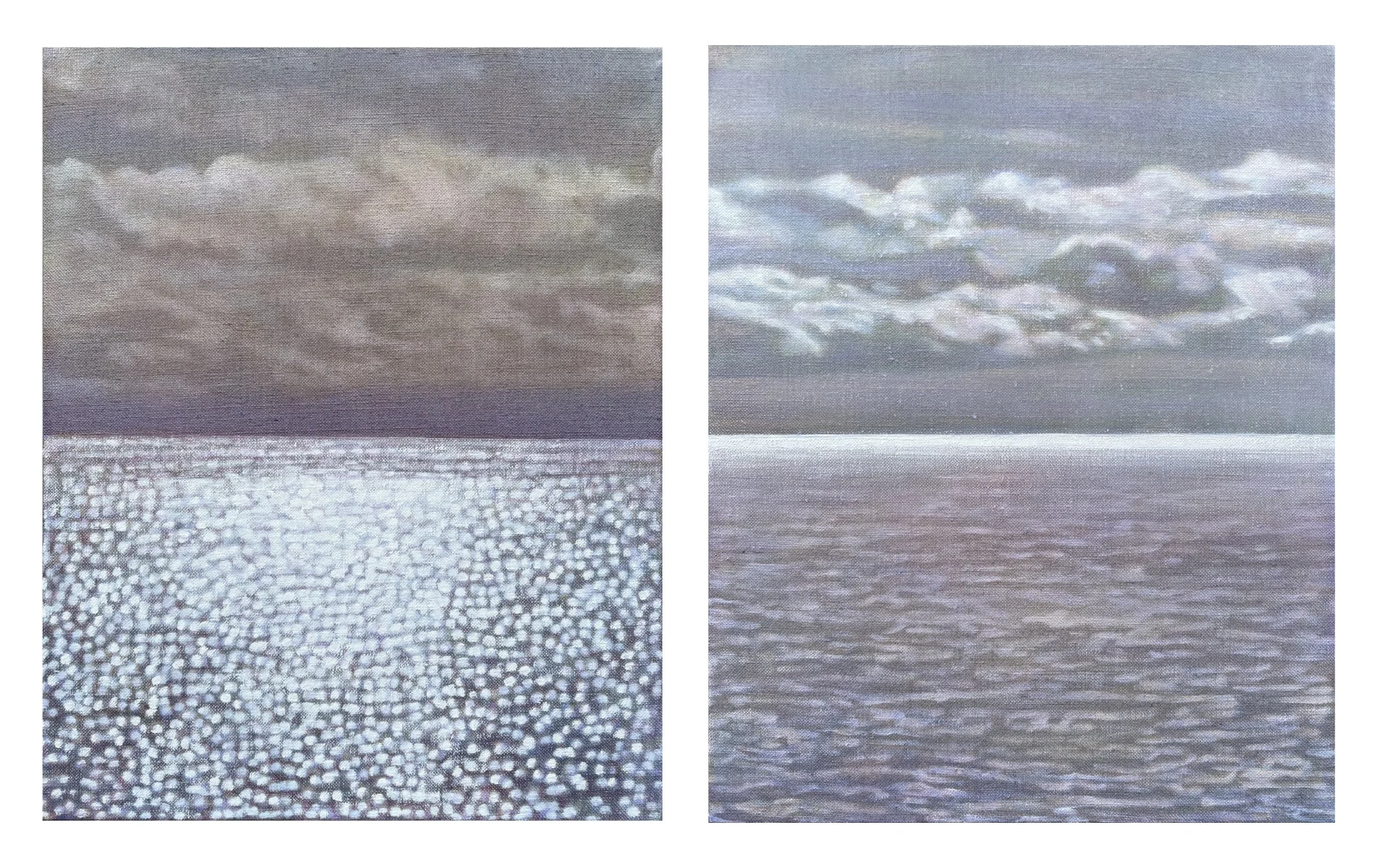As Far As The Eye Can See, oil on canvas, 20" x 16" each, 2026