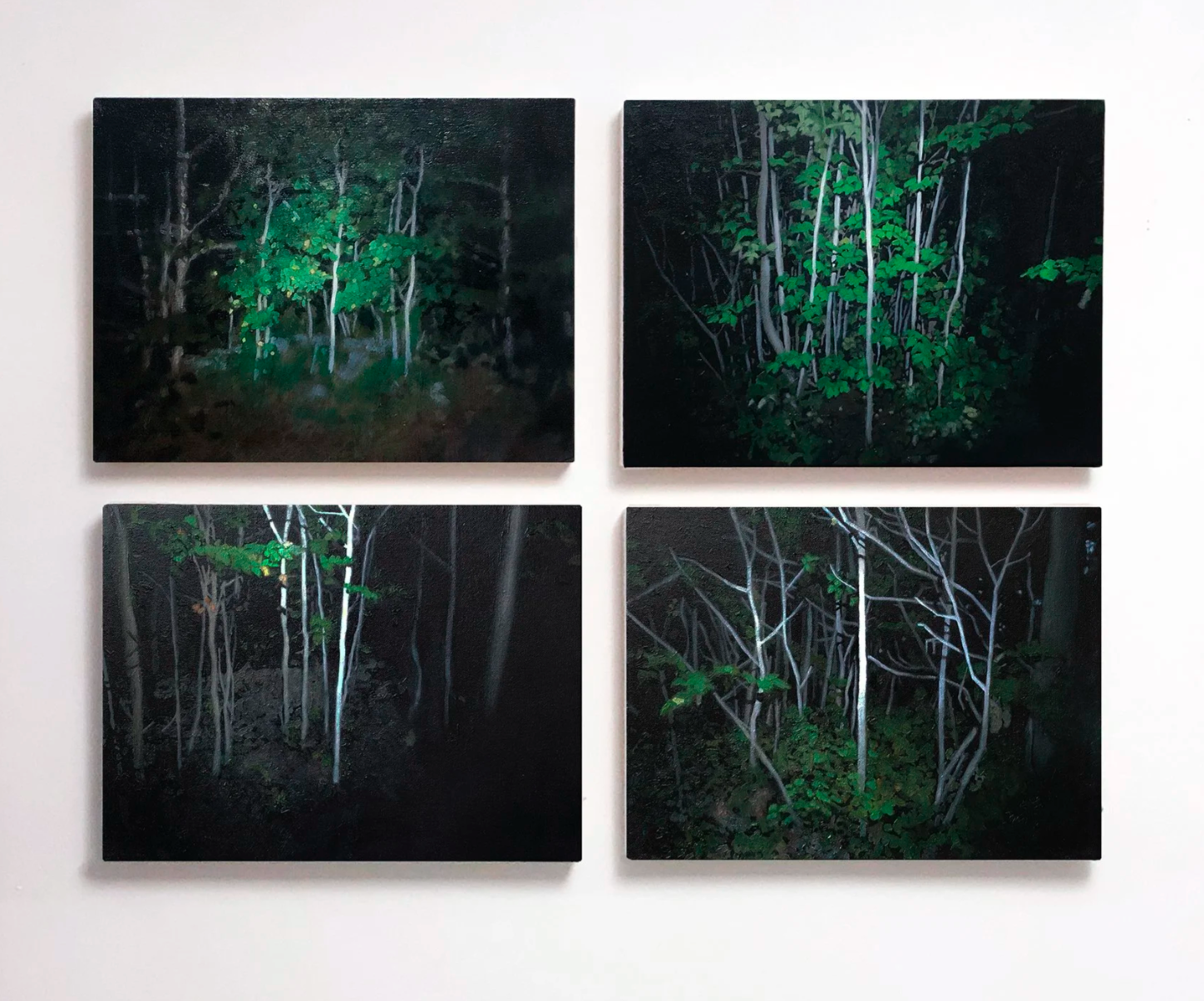 Flashlight series, 12” x 16” each, oil on canvas, 2023