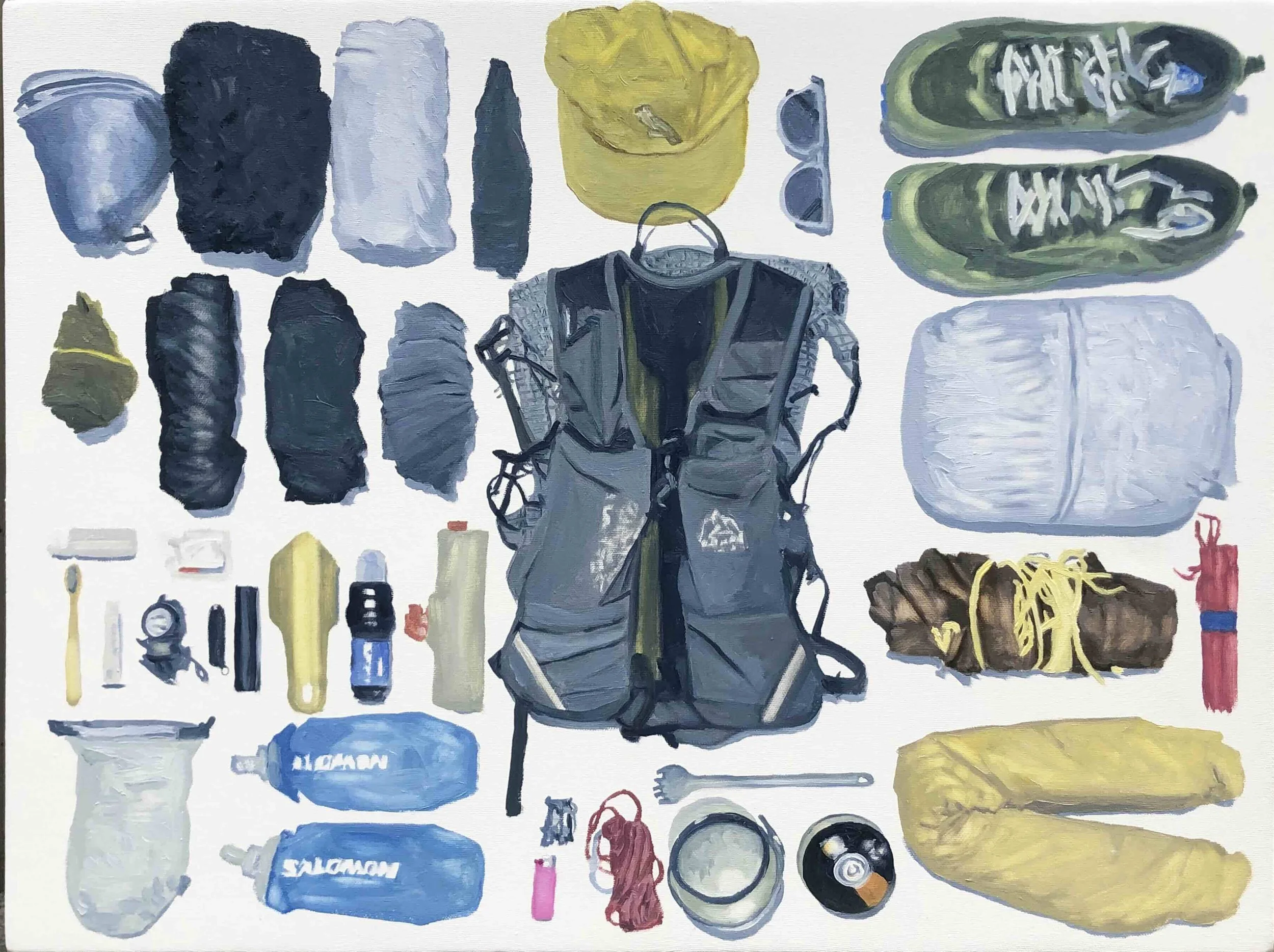 Gear Layout 3, oil on canvas, 18" x 24", 2025