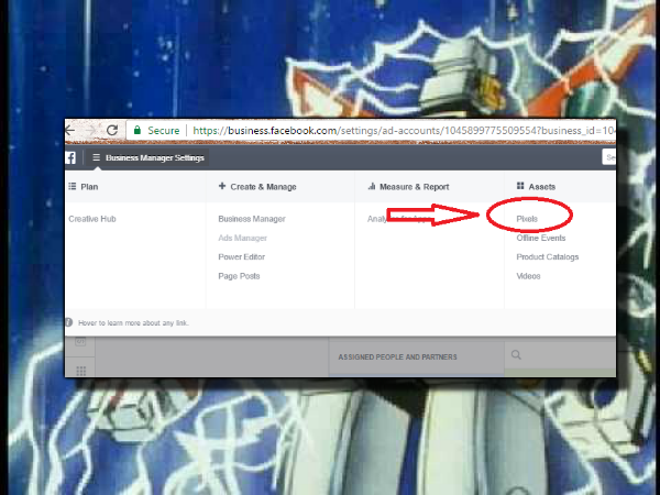 First, click on the Business Manager Settings of your ad account. Select "Pixel"