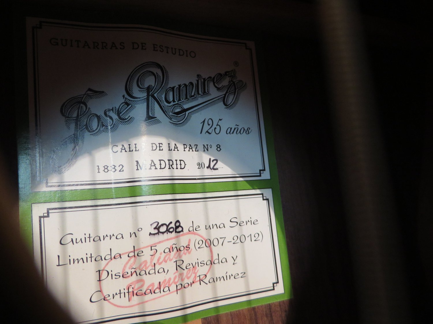 2012 Jose Ramirez Limited Edition 125 Anos Classical Guitar