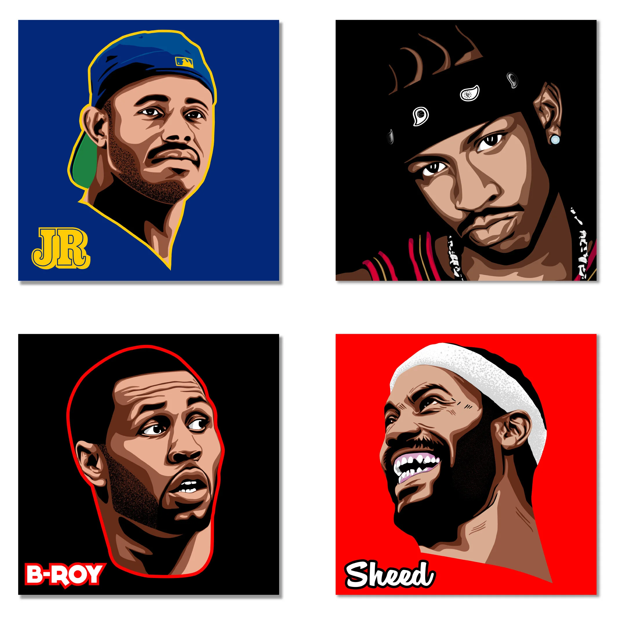 JR/AI/B-ROY/SHEED 4 Poster Print Pack