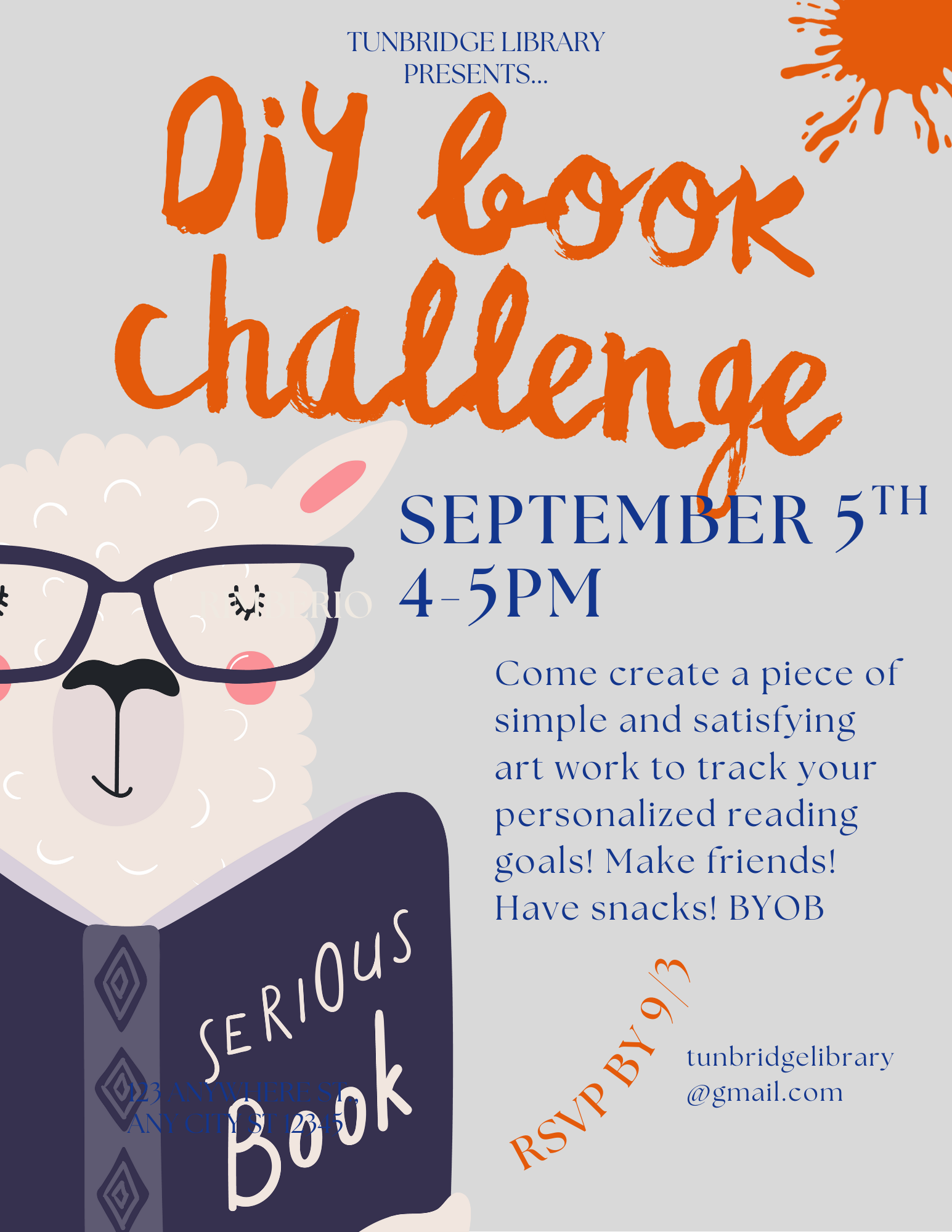 Adult Craft Night- DIY Book Challenge Chart
