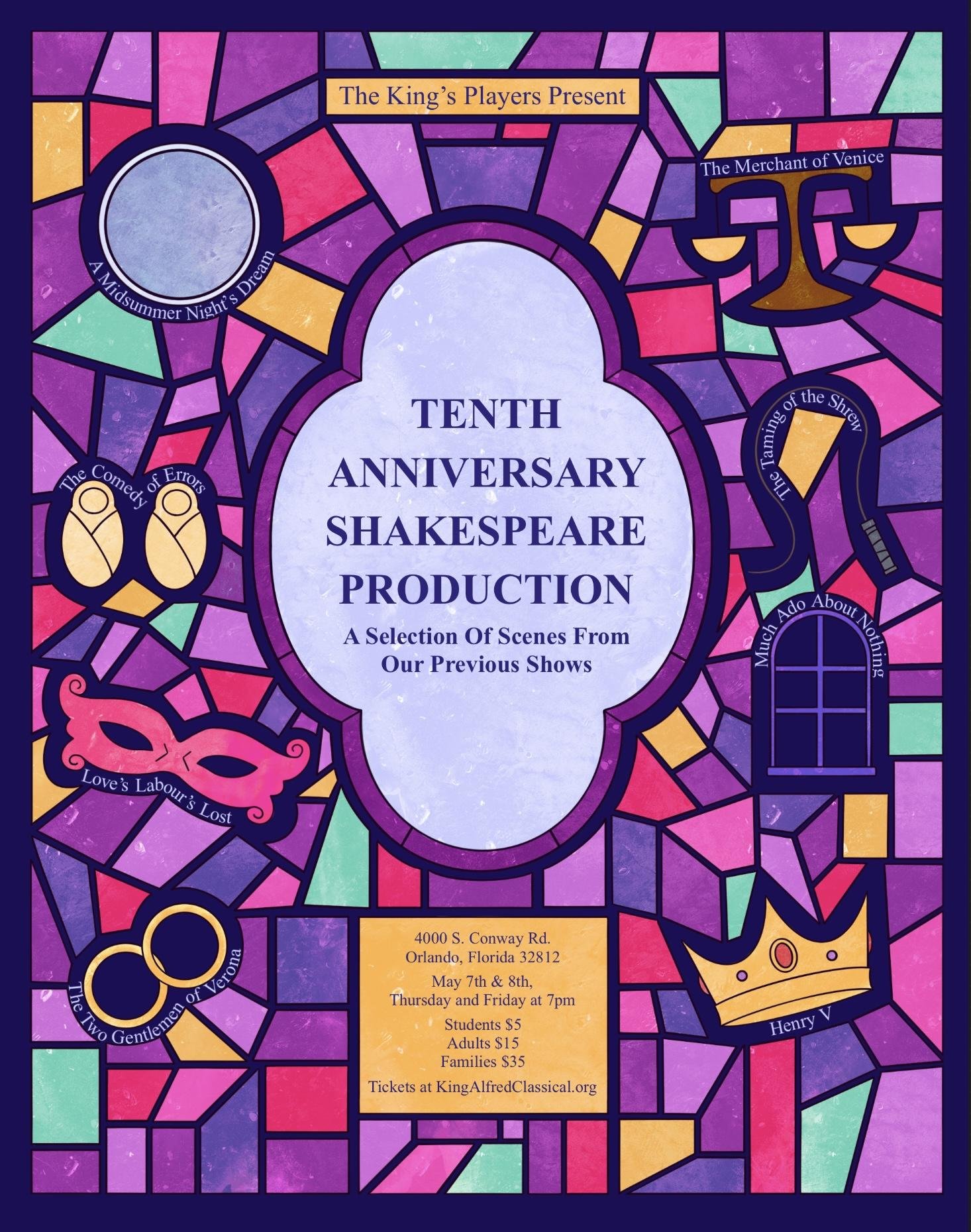 Anniversary Shakespeare Play - Thursday, May 7th, 2026 - 7:00pm