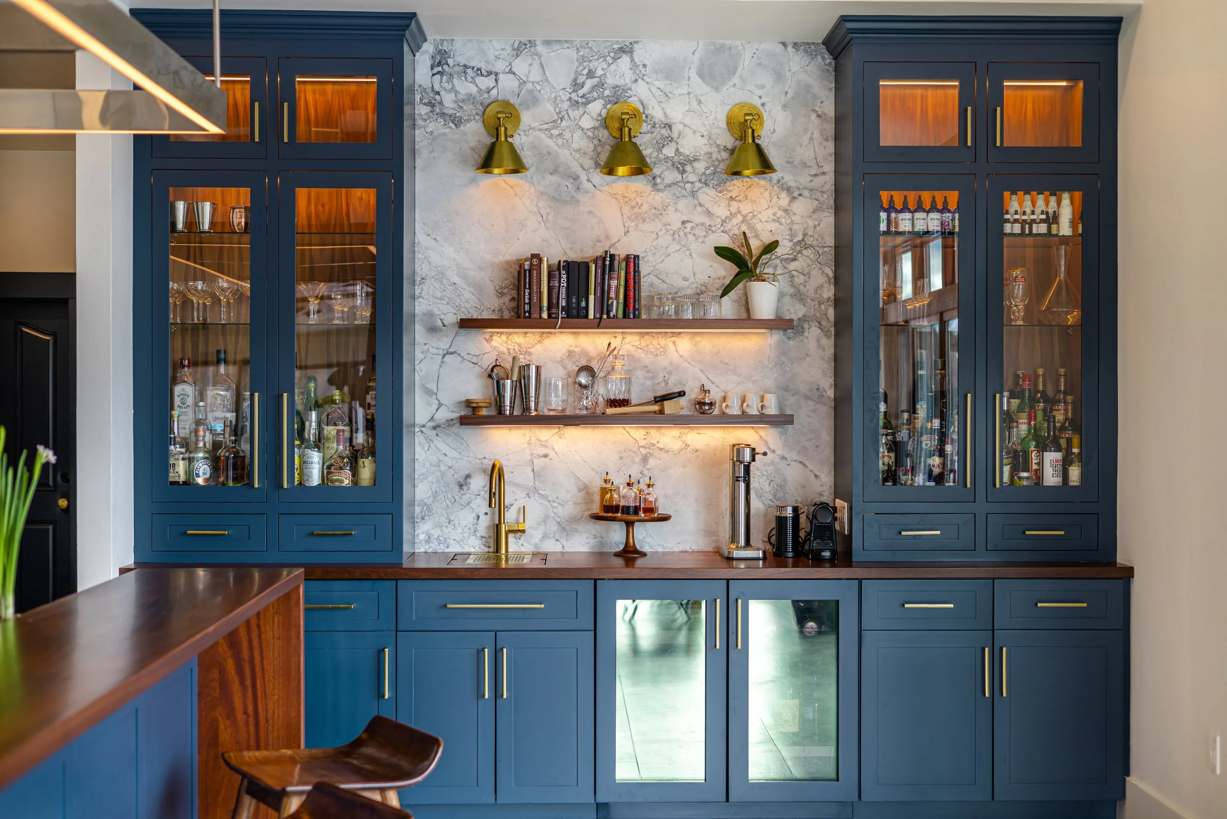  FRAMELESS &amp; INSET AMESBURY PAINTED NAUTICAL &amp; NATURAL WALNUT 