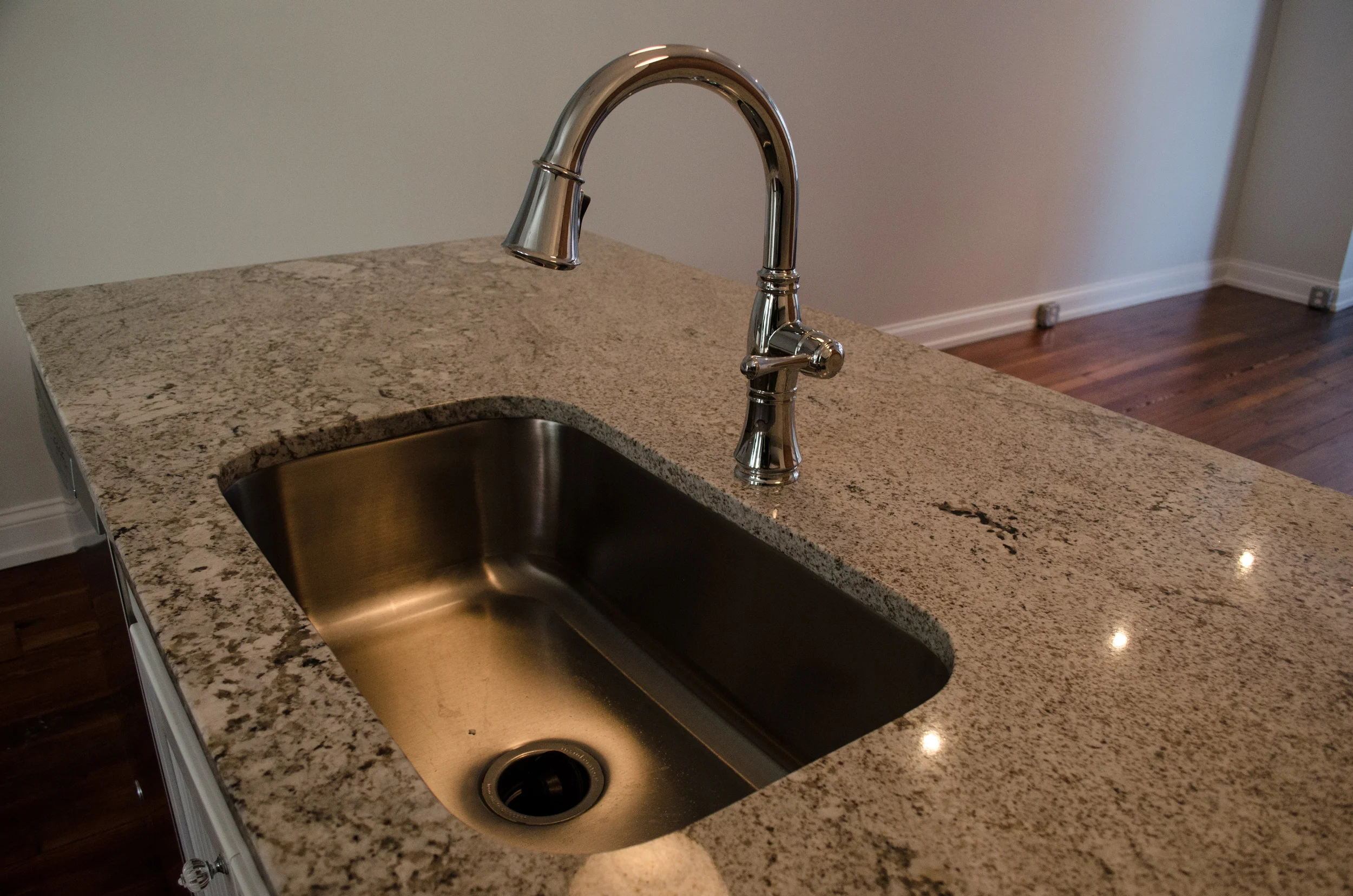 Kitchen sink and faucet fixture installation