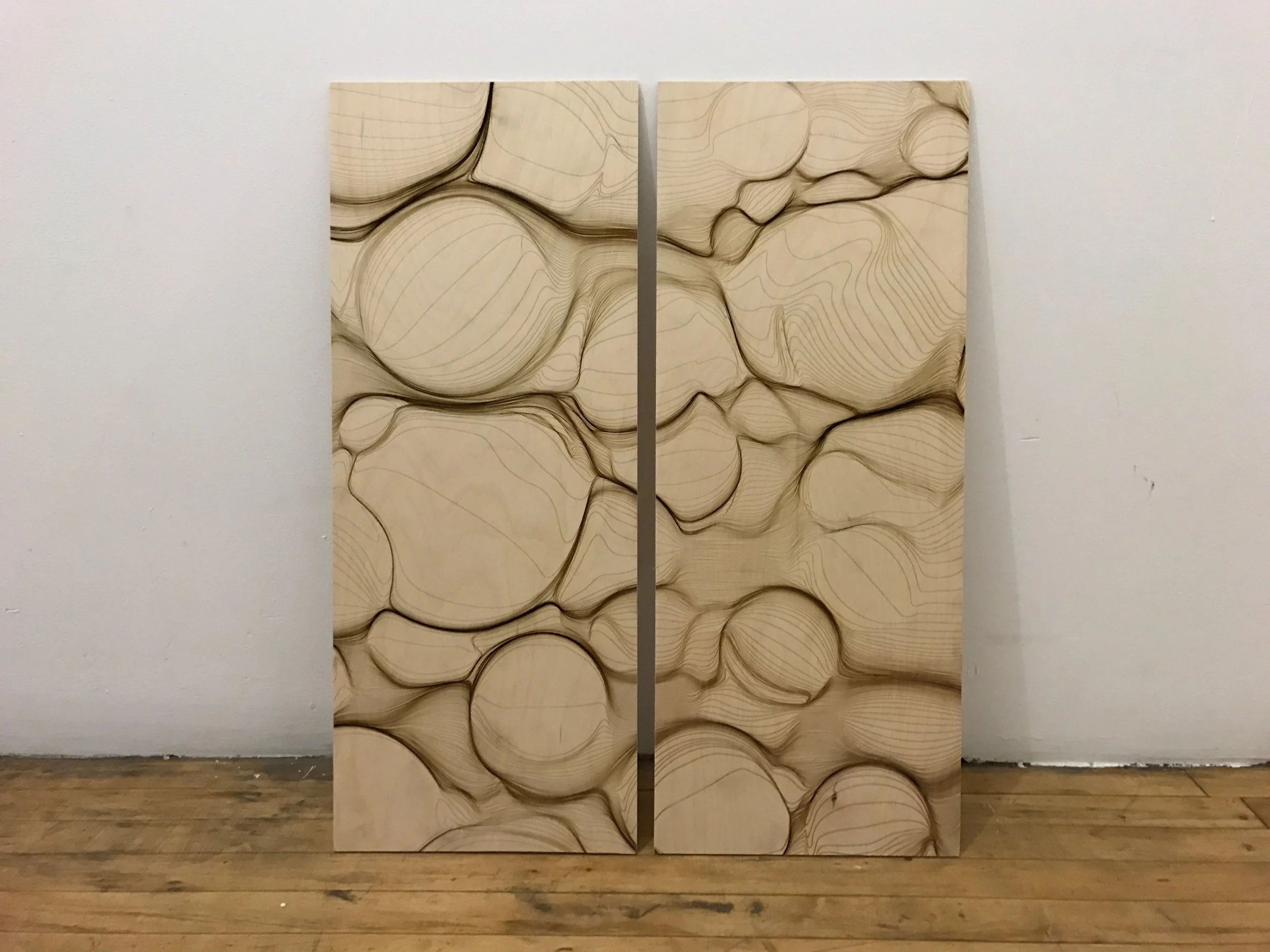 Etched Baltic Birch Plywood by Marius Watz