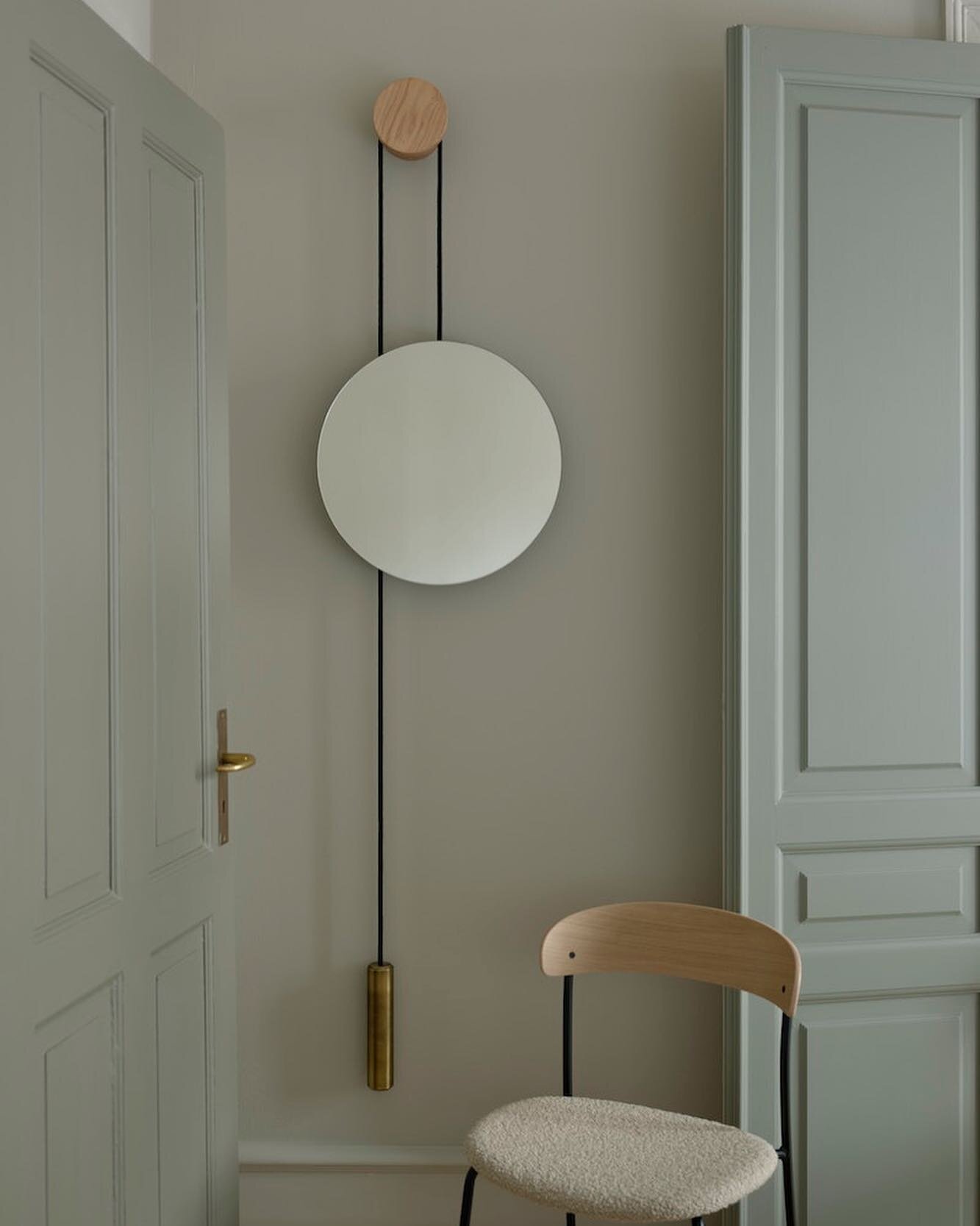 Our Rise &amp; Shine mirror for @newworksdk. Hight adjustable, counter balanced and available in oak with a brass weight, or a burned oak finish with a steel weight.

Available from:
@skandium_com in the UK
@oslodeco in Norway 

Find worldwide dealer