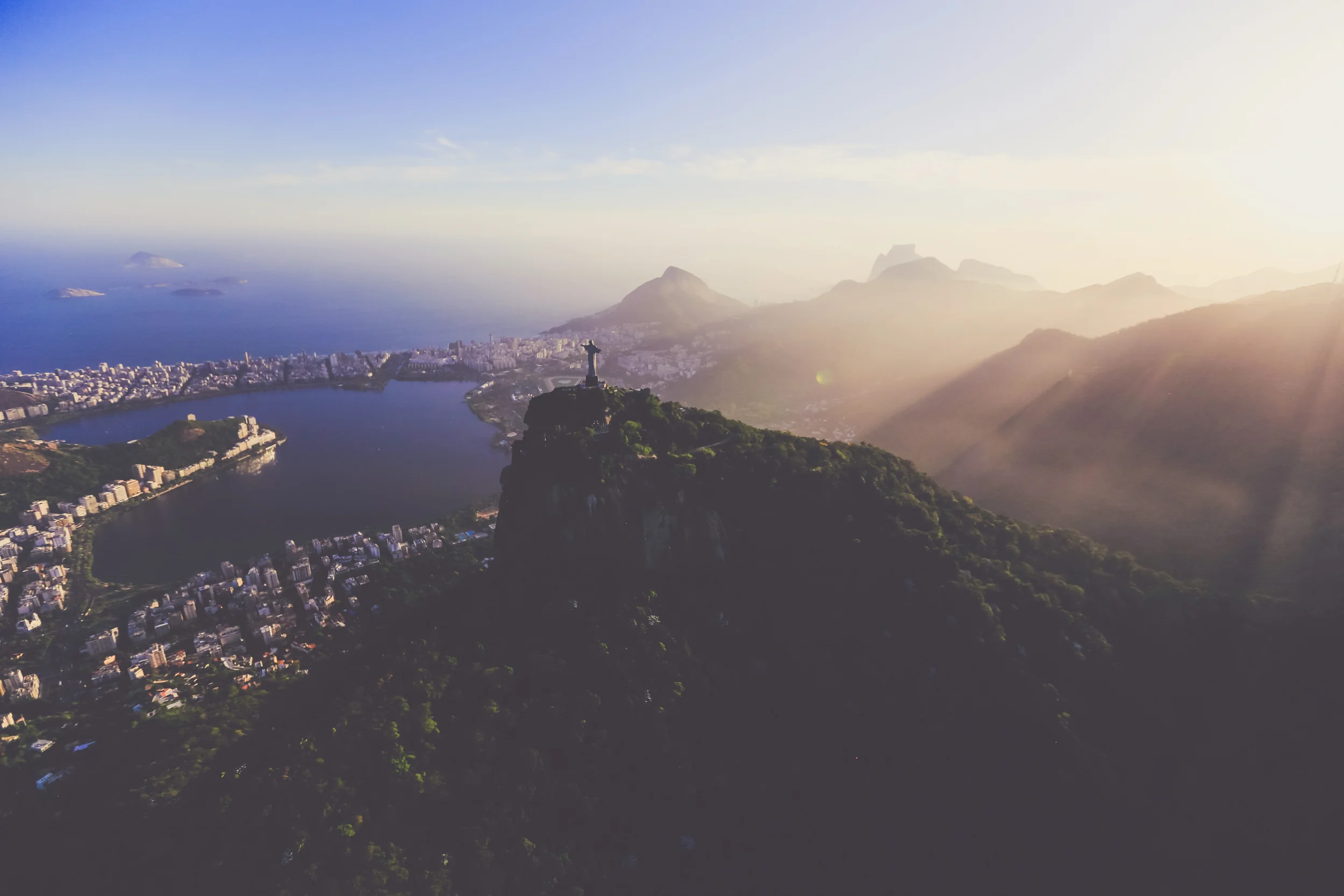 Christ the Redeemer looking over Rio - we took this picture while on our heli ride!