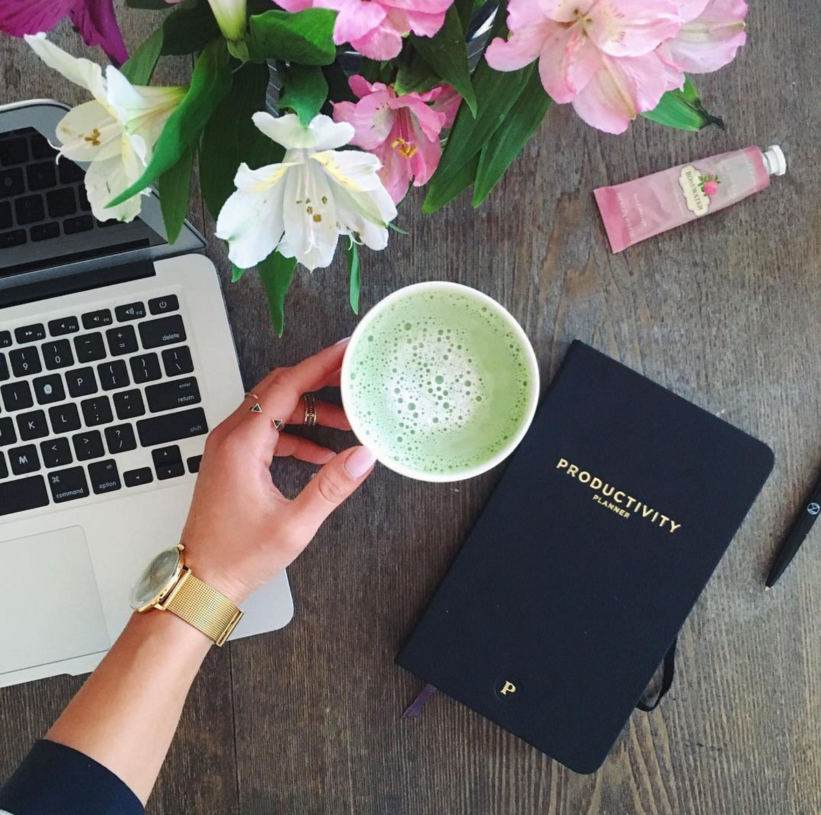 My favorite - home made Matcha latte with almond milk
