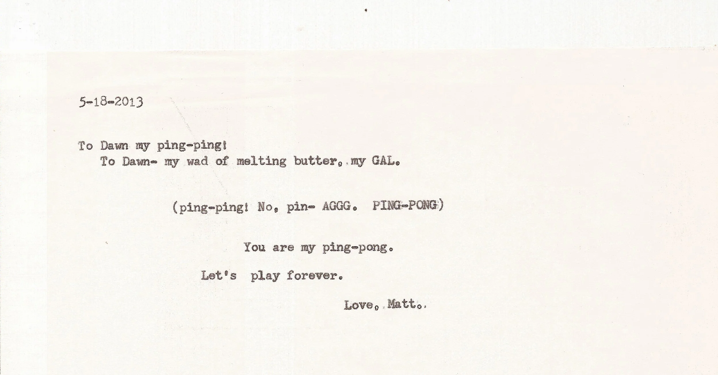 My first customer at the Art Jamboree ordered this brief note for his wife.