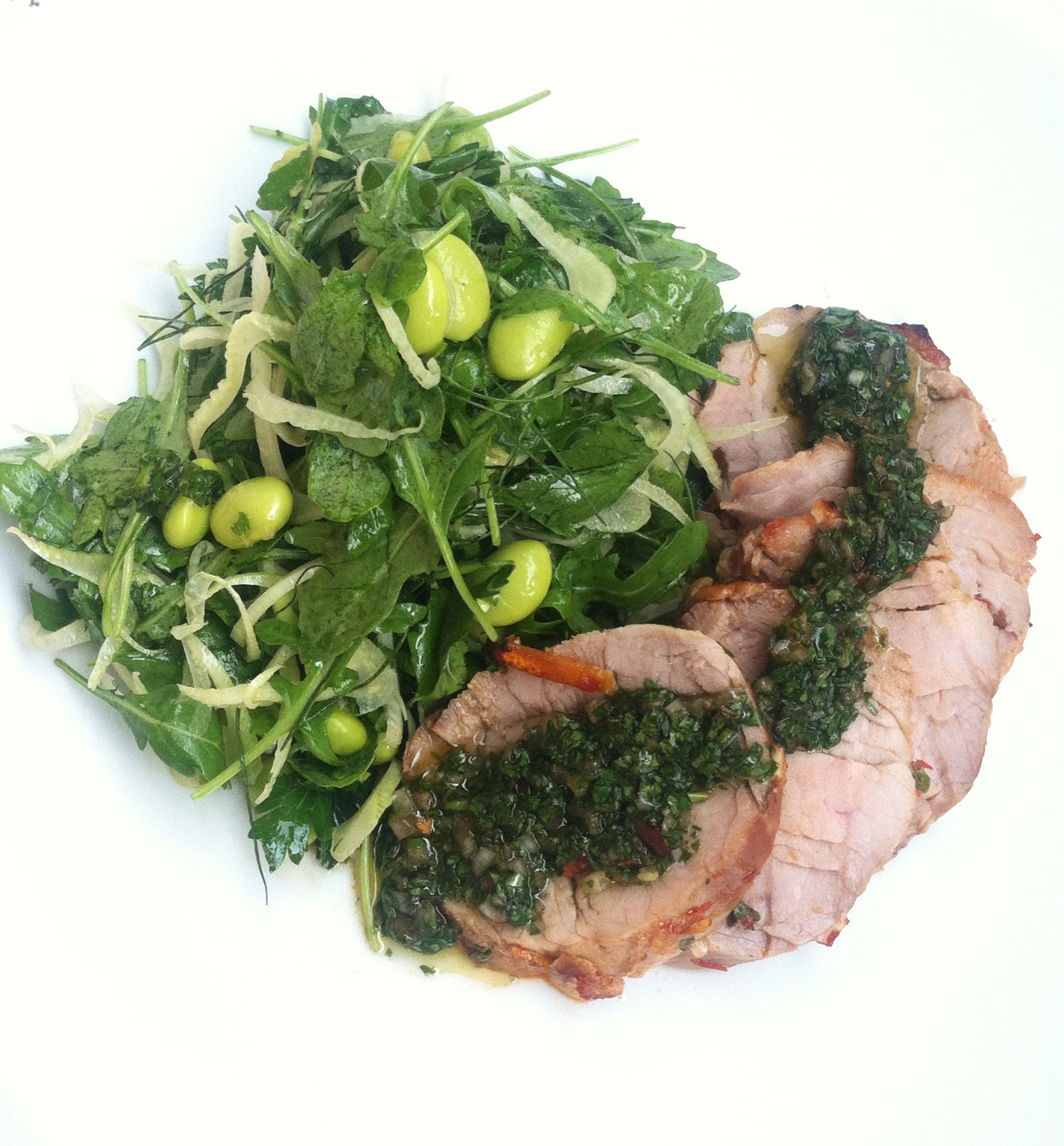 Eat this salad with anything or on its own - I enjoyed it with roasted pork tenderloin and a zippy chimichurri sauce!