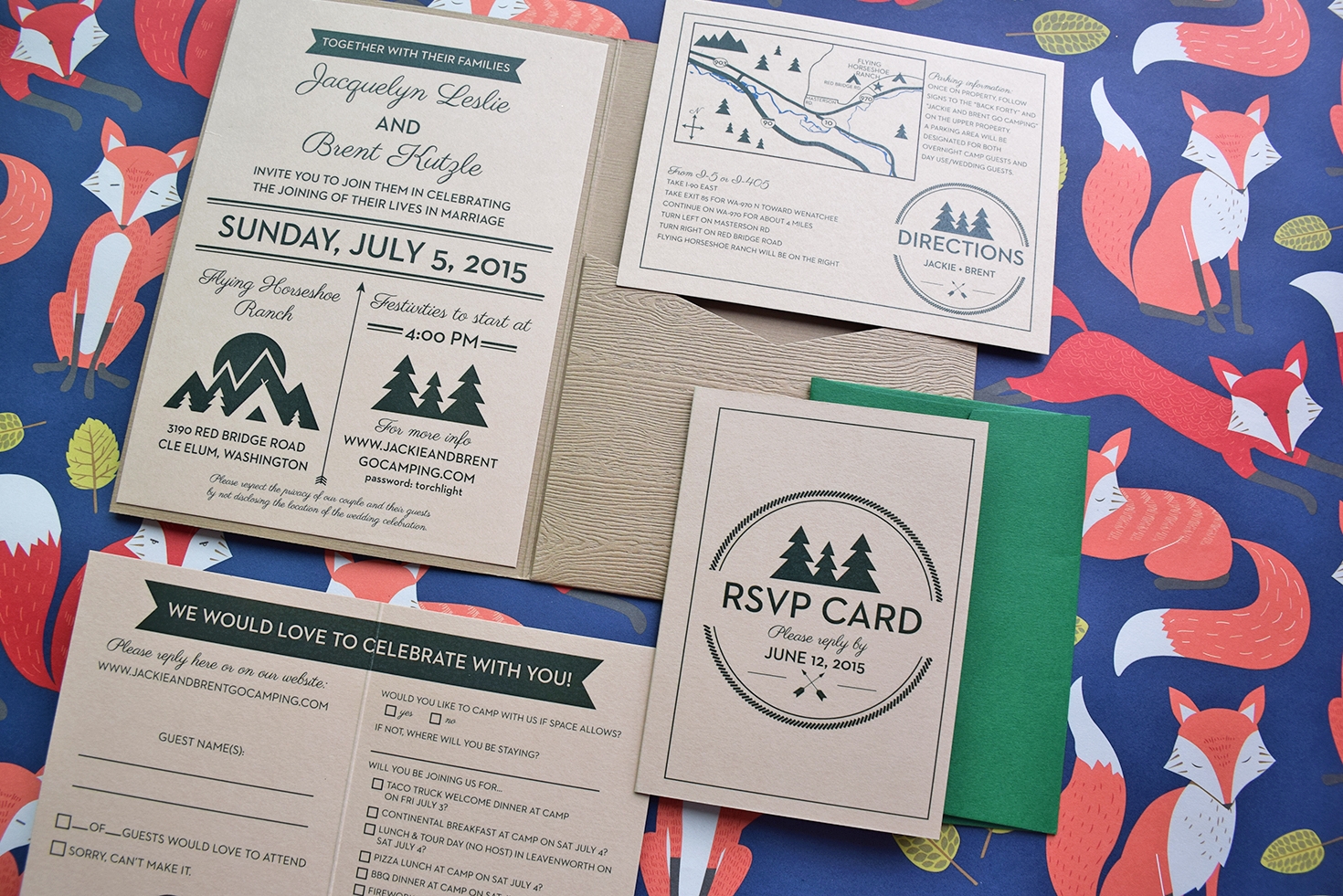 Camp Themed Wedding Invitations