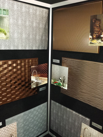 Backsplash options displayed at KBIS.