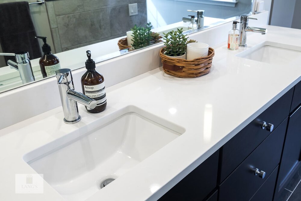 white bathroom countertop