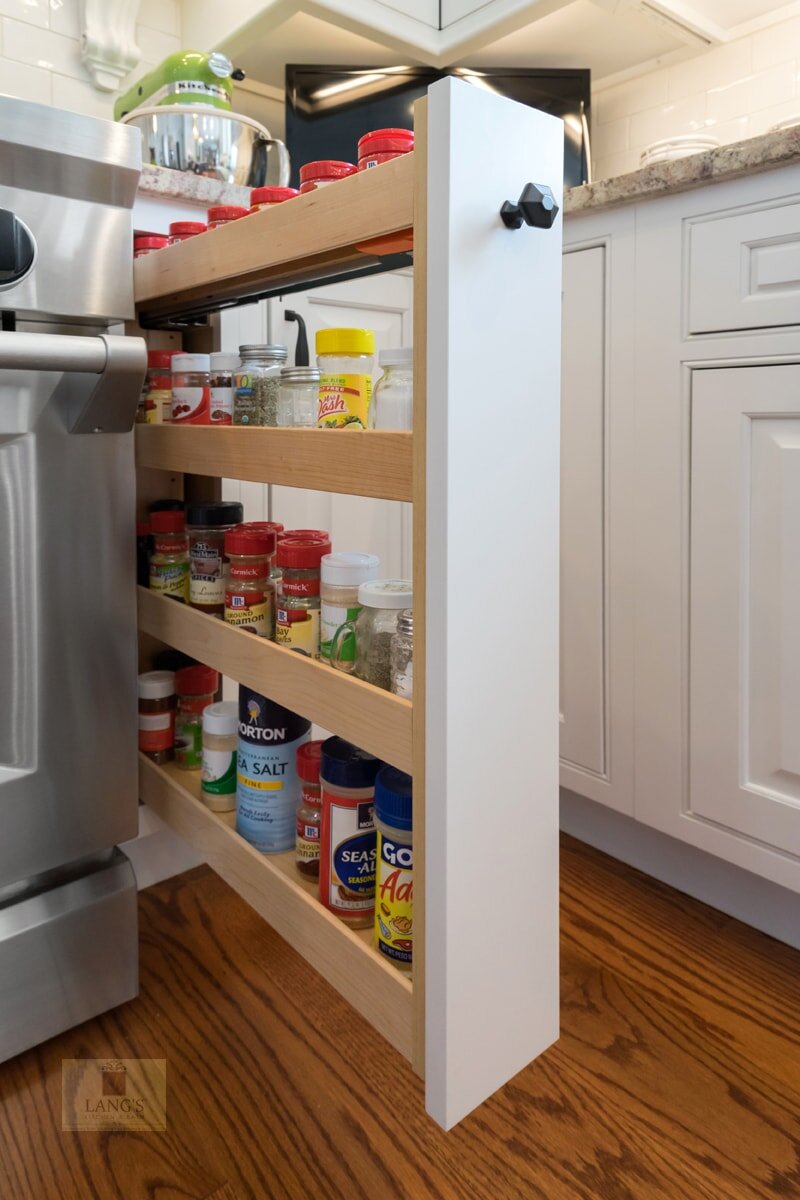 narrow spice pull out storage