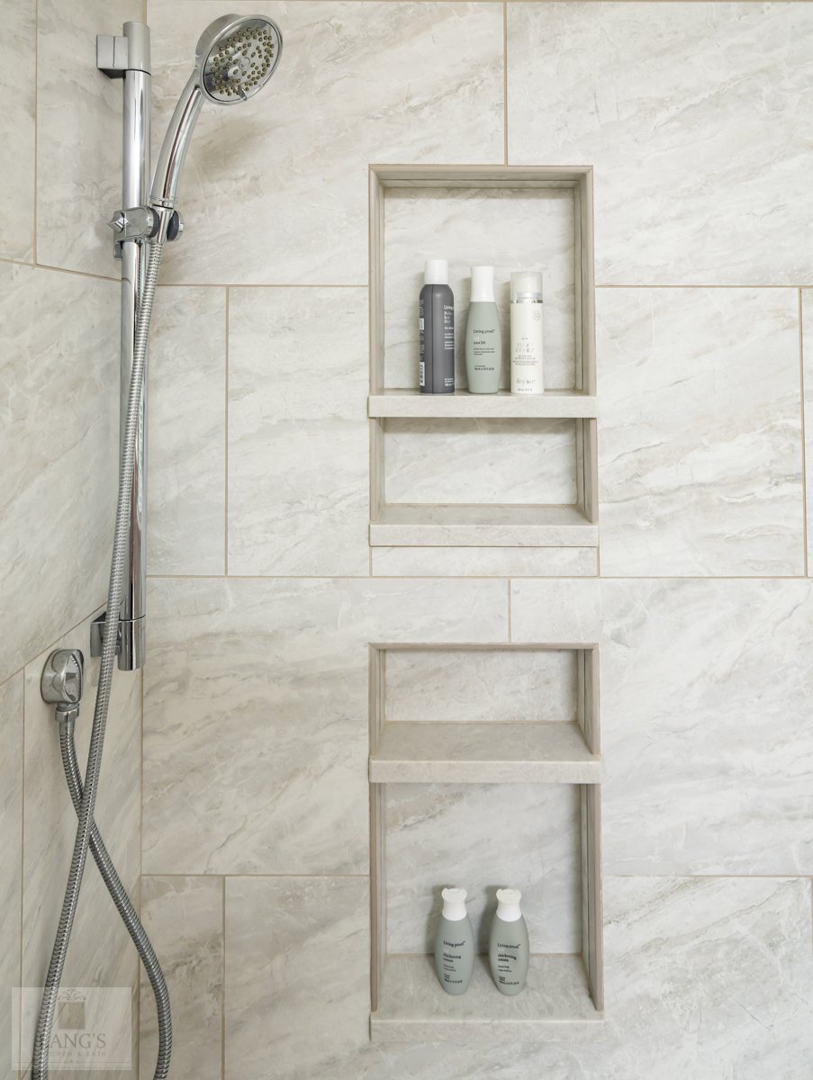 Floating Shelves for a Shower - Bathroom Remodel Finishing Touch
