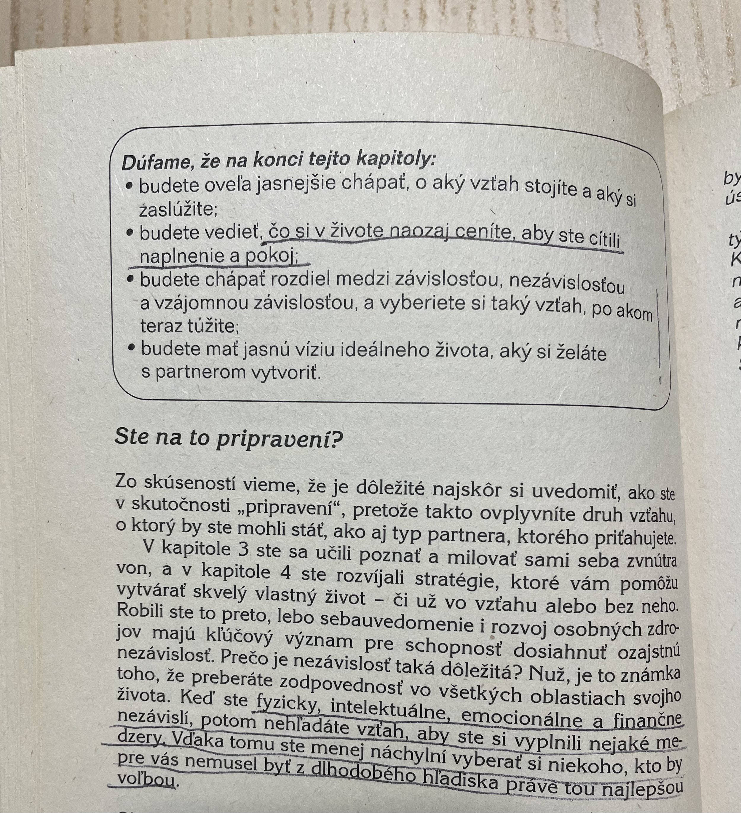  Tu úryvok z druhej knihy dvoch autoriek T réning lásky od Ariana Gree a Mary Gregory.  Kniha obsahuje aj množstvo testov, je ako pracovný zošiť, bavilo ma to. :)  