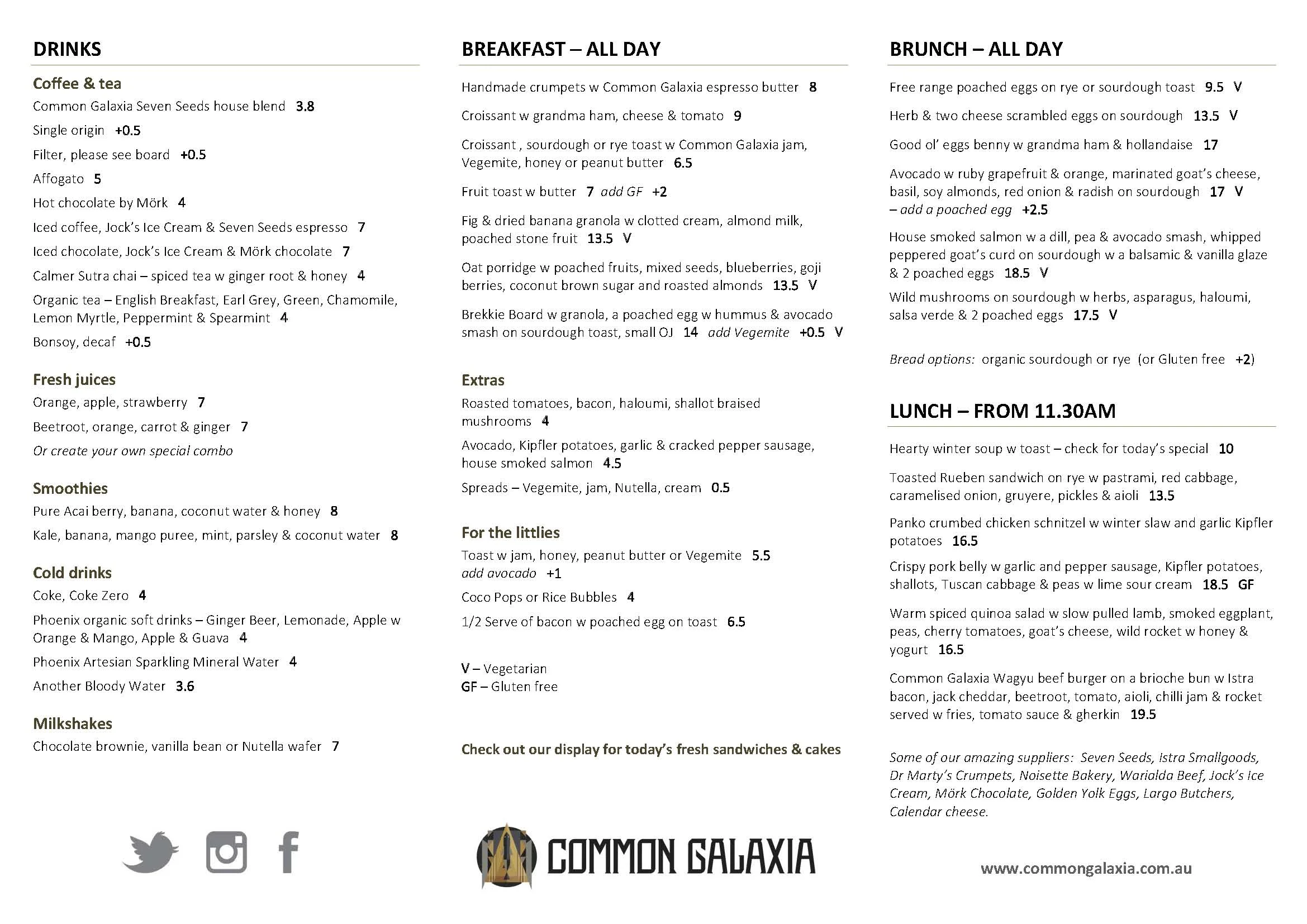 Click on the menu to enlarge PDF Version