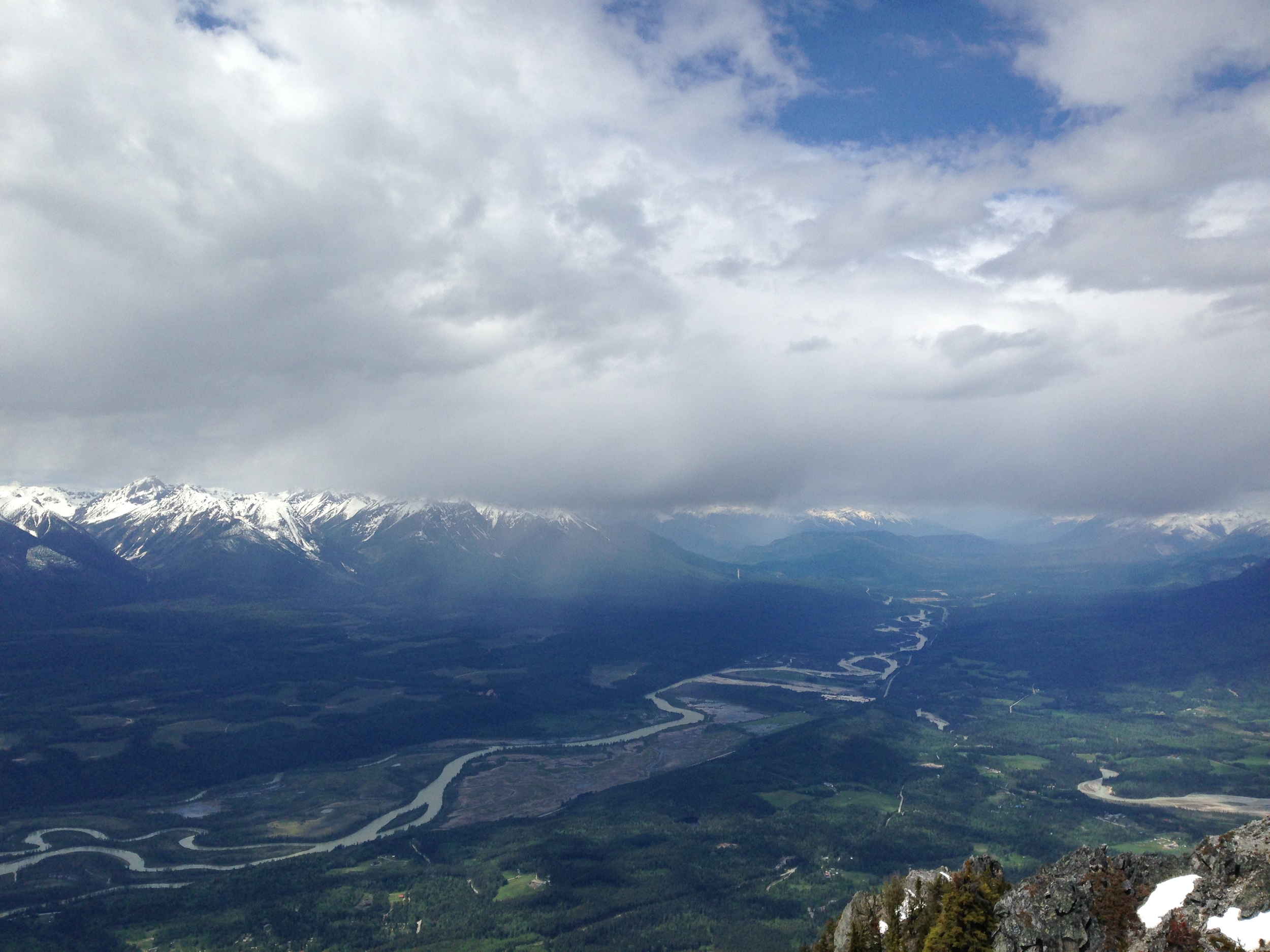Golden and the Northern Columbia River Valley as seen from high a top Mt. Moberley.