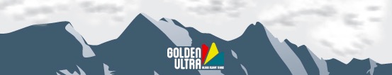 The design features a unique silhouette of the mountain ranges in Golden, BC.