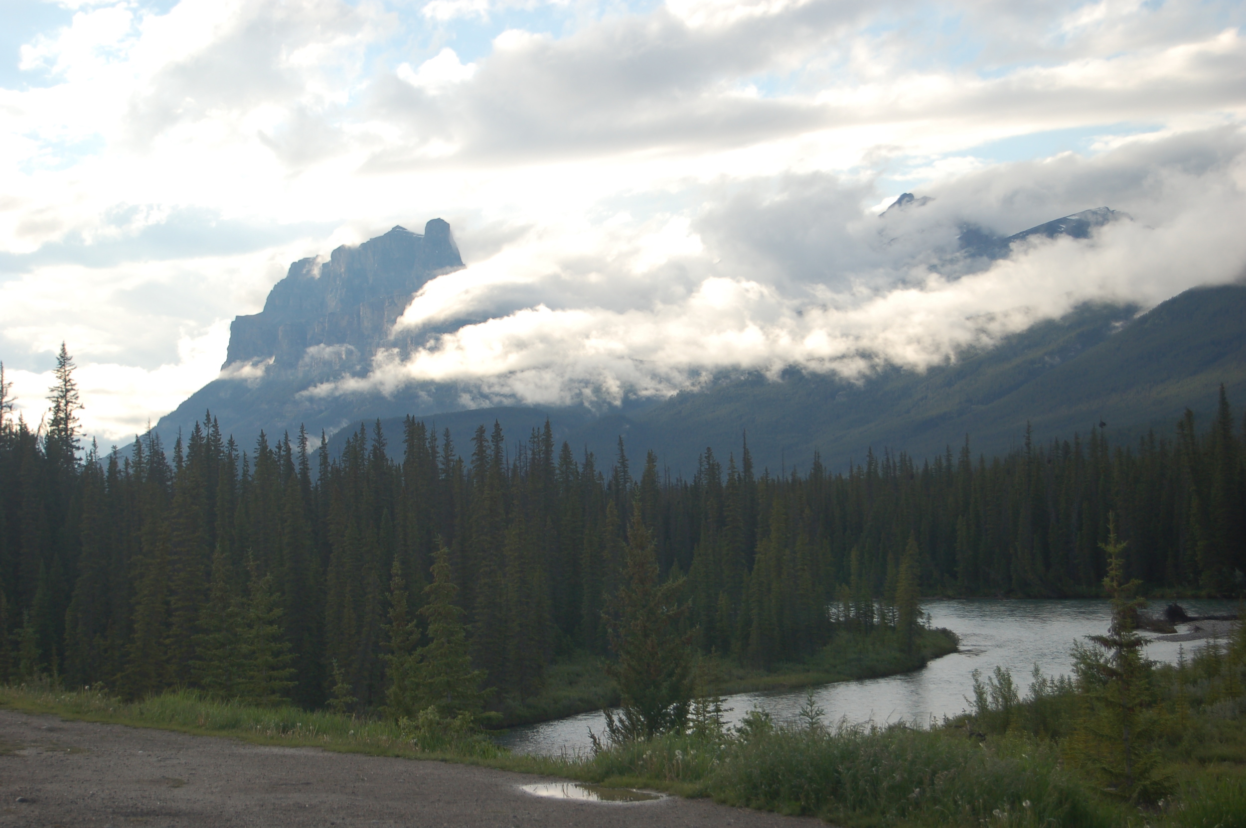 Castle Mountain on a moody day. 