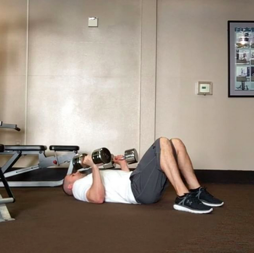 DUMBBELL CLOSE GRIP FLOOR PRESS