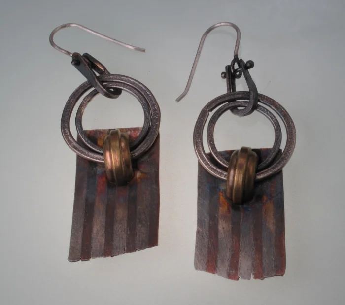 fused metal earrings