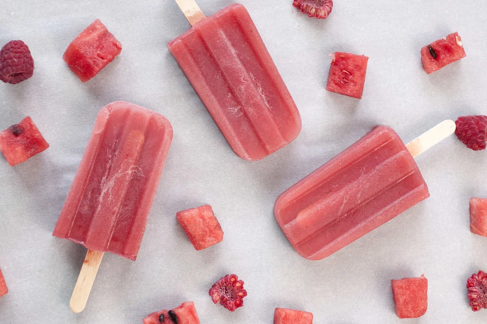 Watermelon Raspberry Popsicles
