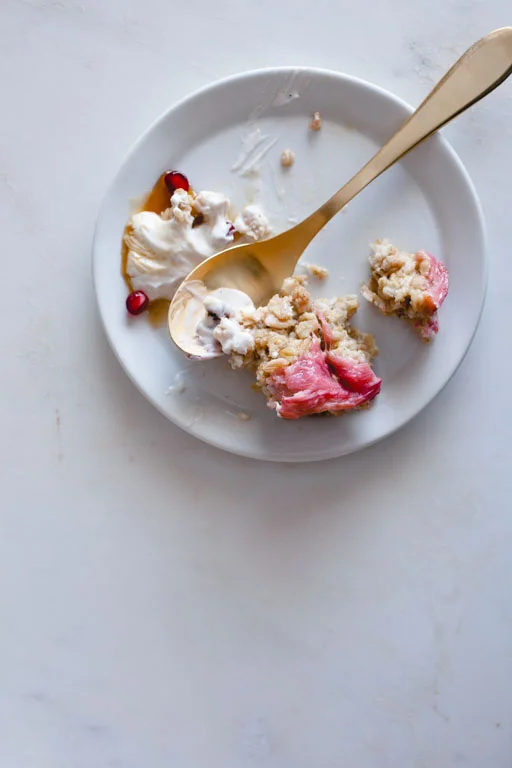Baked Oatmeal with Rhubarb
