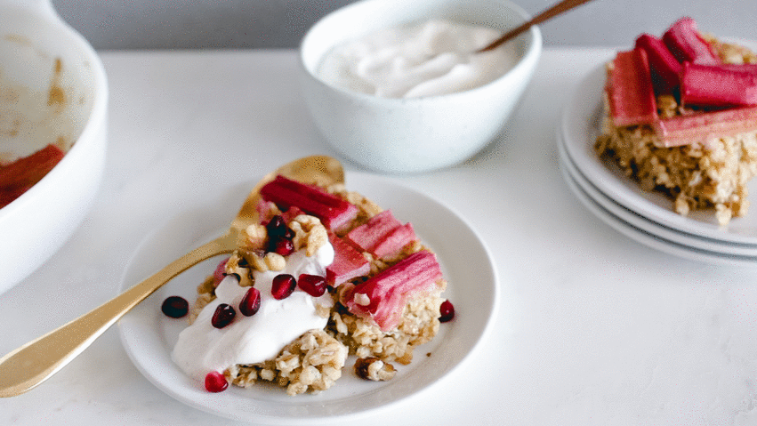 Rhubarb Baked Oatmeal