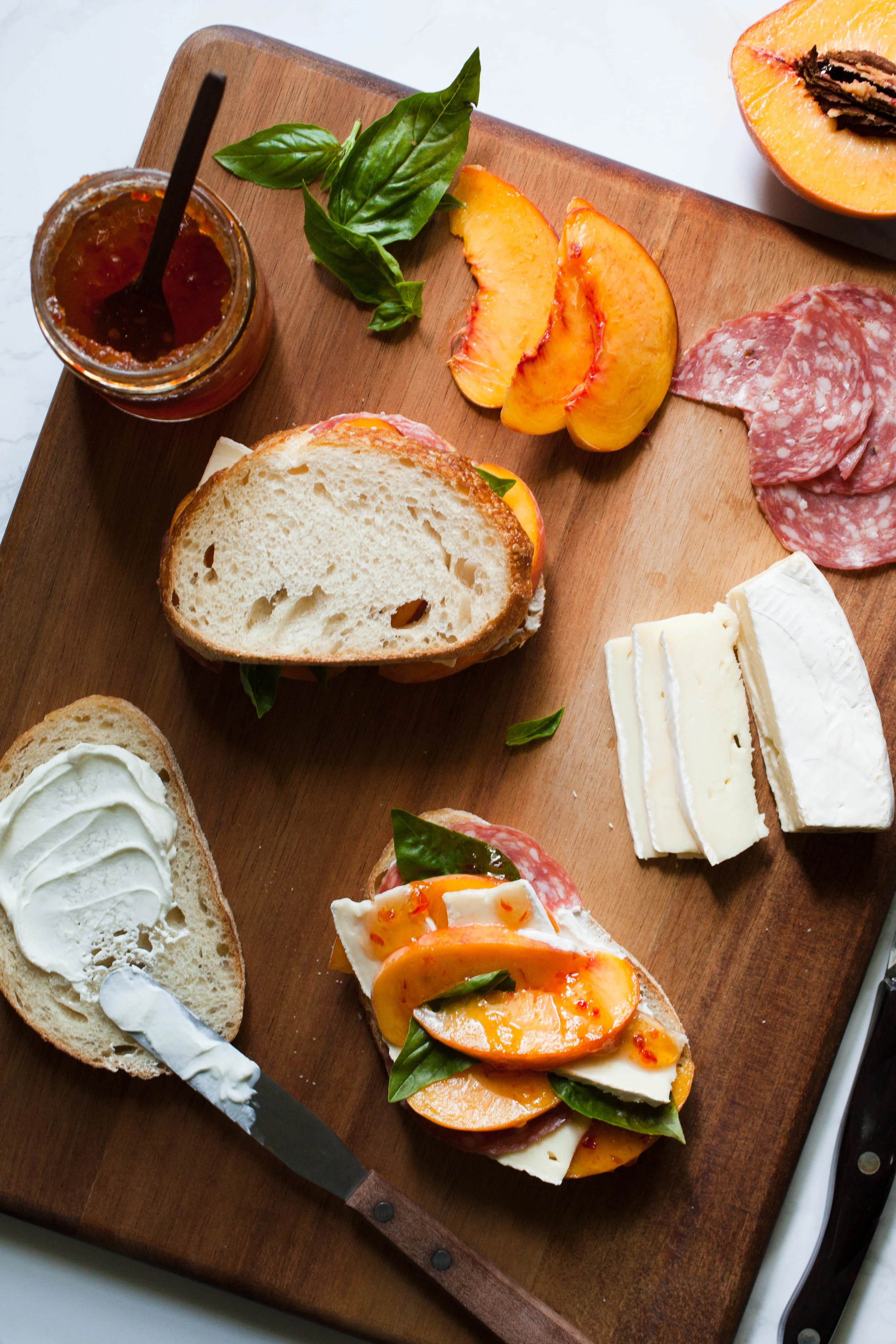 Peach-Basil Grilled Cheese