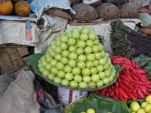 Gooseberries in Ville Parle Fruit Market, Mumbai, India