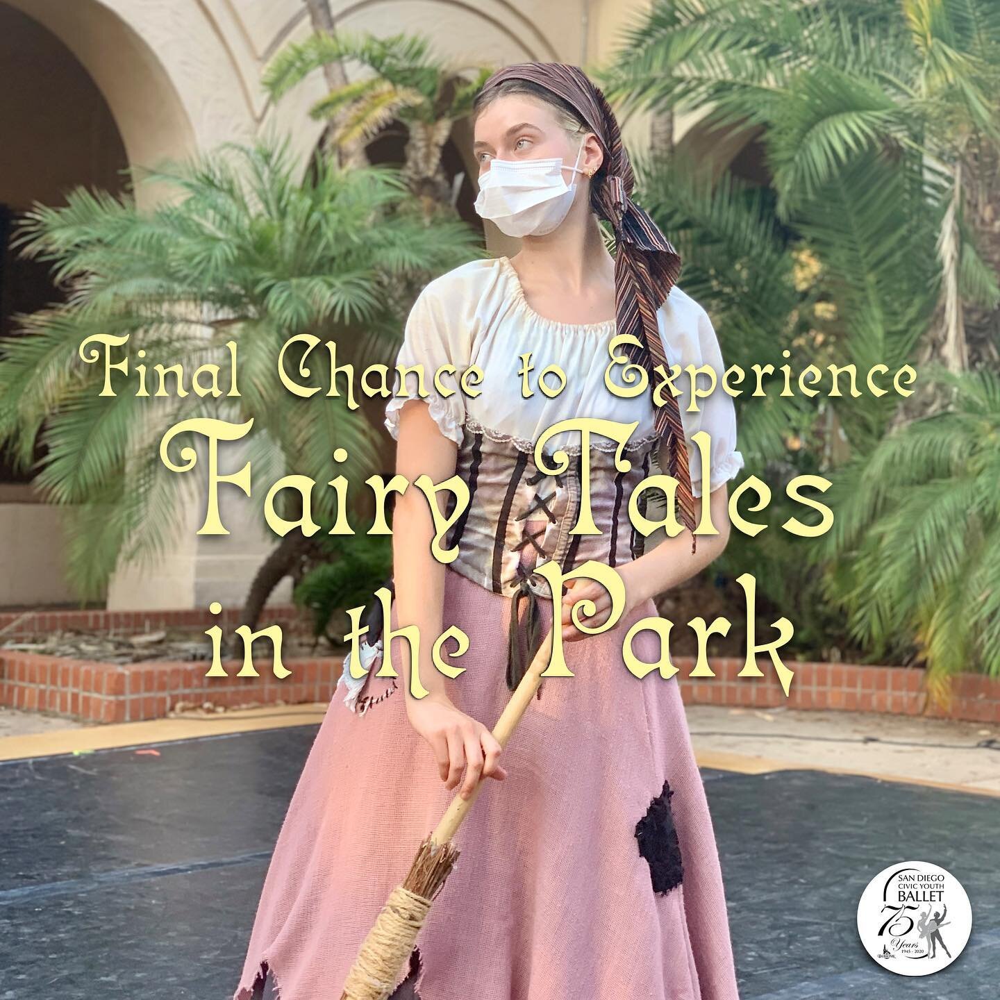 Today is your last chance to join us in Balboa Park for all of the fun family festivities at &ldquo;Fairy Tales in the Park&rdquo; from 12pm to 4pm at the Casa del Prado! 🙂🧚🏽&zwj;♀️💎🌳🩰