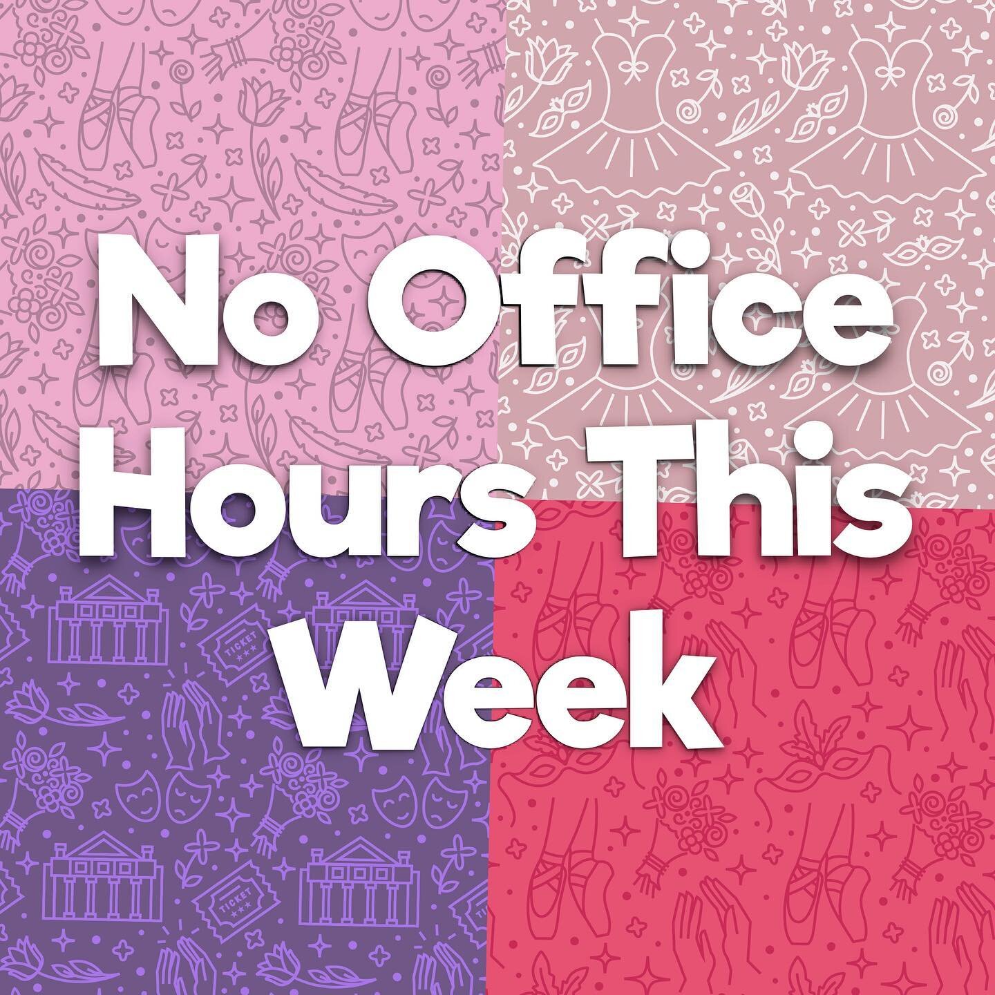 Hello everyone! We won&rsquo;t be having office hours in Balboa Park this week from August 30th to September 4th. You can still call us at 619-233-3060 to enroll in fall classes or ask any questions as we will definitely still be checking messages. ?