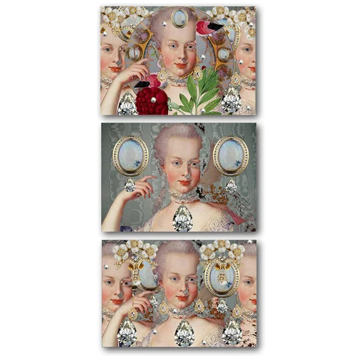 Marie Antoinette Grey Series No. 1, 2, 3 (4.5 X 6.5 in) Set of 3