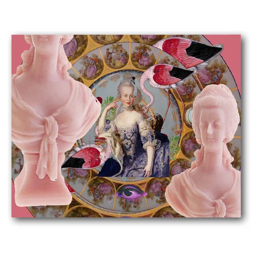 Marie Antoinette Flamingo Series No. 2 (8 X 10 in)