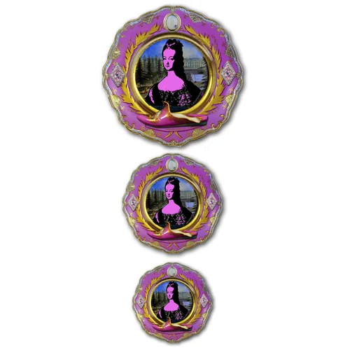 Marie Antoinette Purple Series: Slipper Plate, Set of 3 (10", 8" & 5.5")