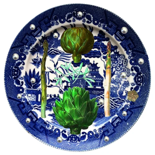 Blue Willow Artichoke (10 7/8 in)