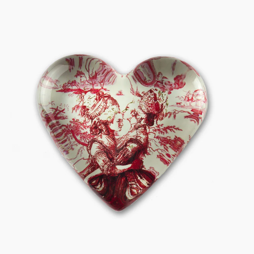 Girls in Love "Red Toile" Paperweight