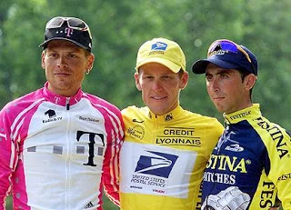 The 2000 TDF podium. The title will now go to it's rightful owner. Yeah, right!