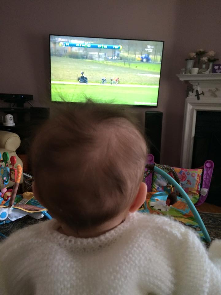 Watching the bike race with my daughter. After the race, she told me "Man, even I know that Etixx screwed that one up, and I'm only 3 months old!"
