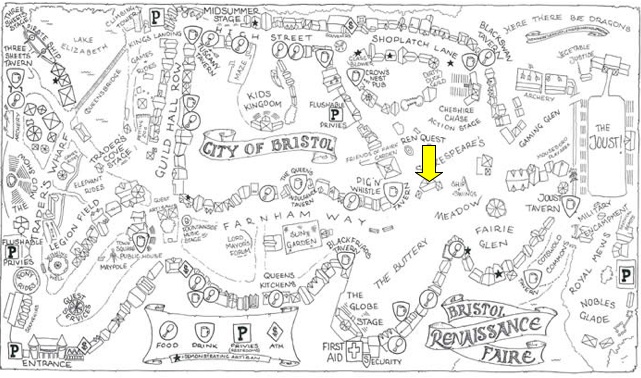 Map of the Bristol Renaissance Faire - Kenosha, WI