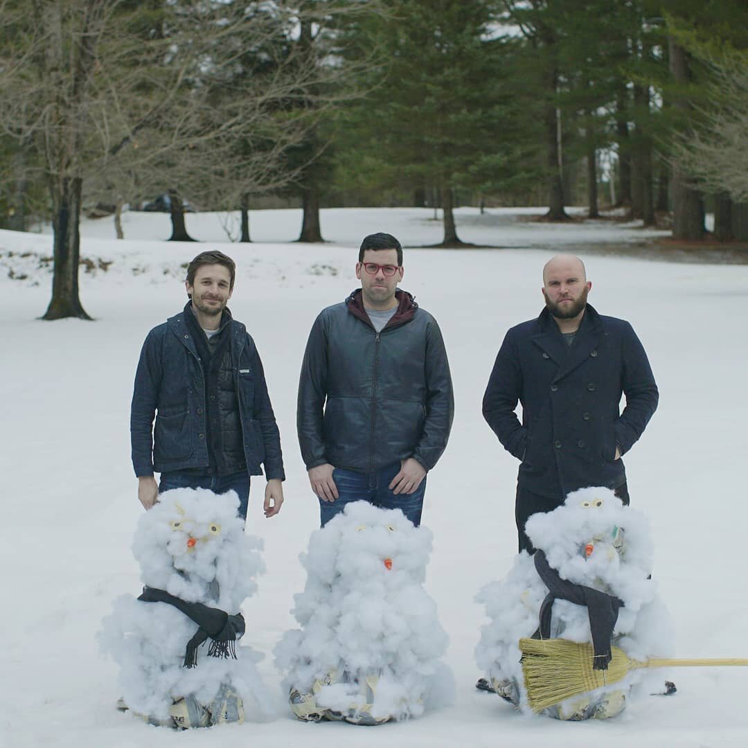 Taken during shooting our &quot;Ultraviolet Light&quot; music video from Congratulate Me in upstate NY, Spring 2017. These 'snowmen' were giant wads of newspaper covered in cotton balls held together with glue and scotch tape. The orange noses, while