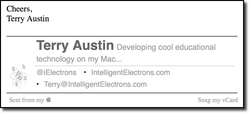 HTML signature from my private email account sent from my phone.