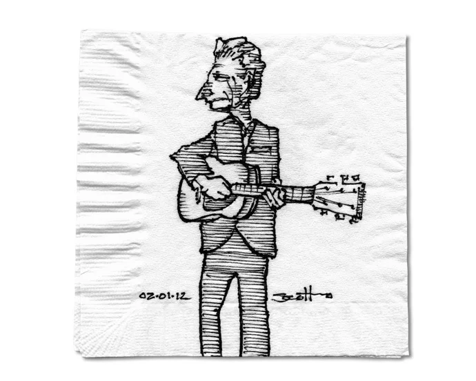 Quick illustration of Lyle Lovett from a cool photo I saw in a magazine