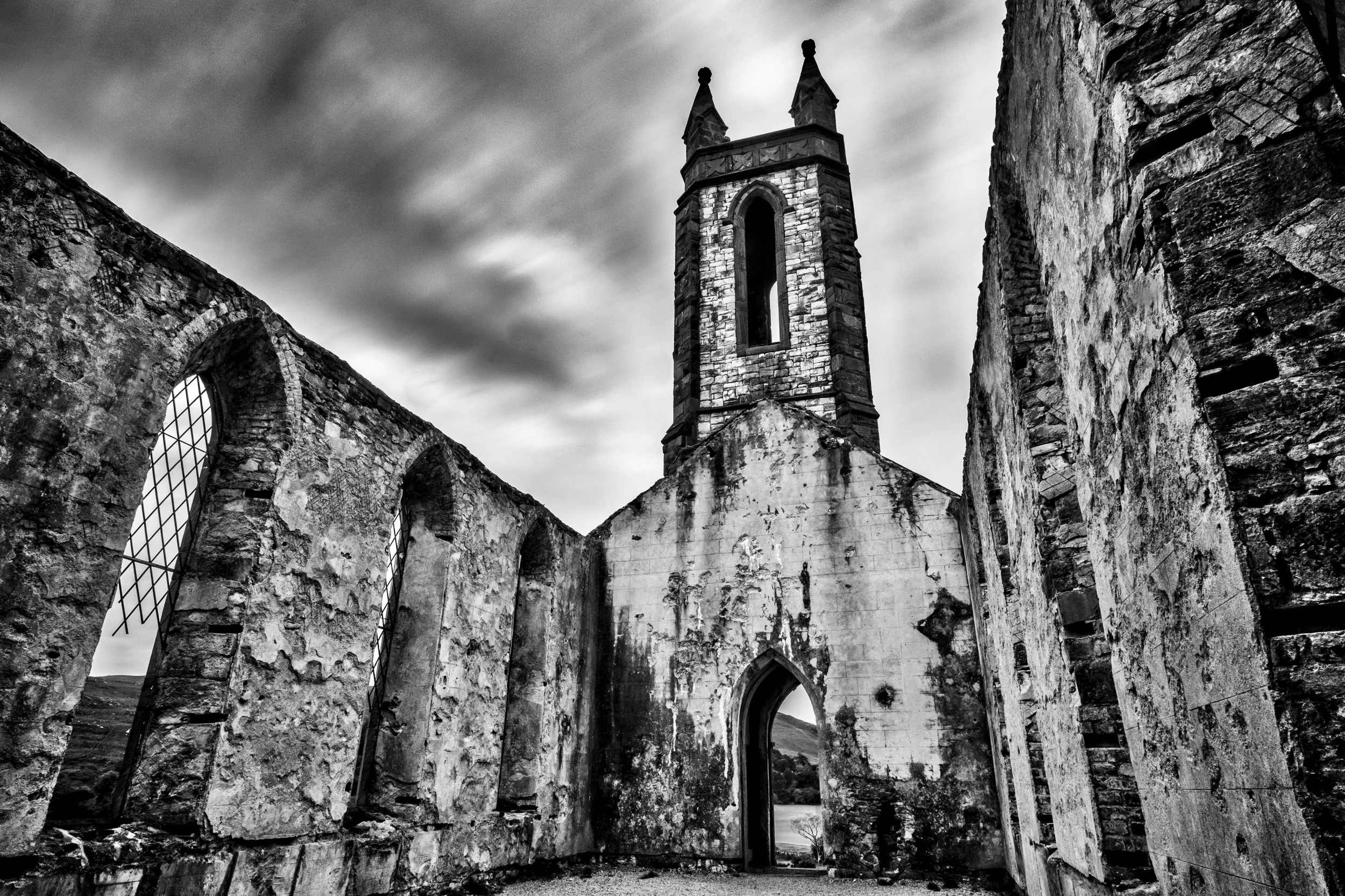 Dunlewey Church, Poisoned Glen, Ireland. I like this image, it's not the best from my trip to Donegal, Ireland, but I'm still quite fond of it. I love old buildings like this. I think this works as a single image, but I'm not really sure it tells much of a story. Maybe it's more shots of the same church, maybe it's building up a collection of abandoned buildings or abandoned churches. There's something here I think, but it's not quite there yet.