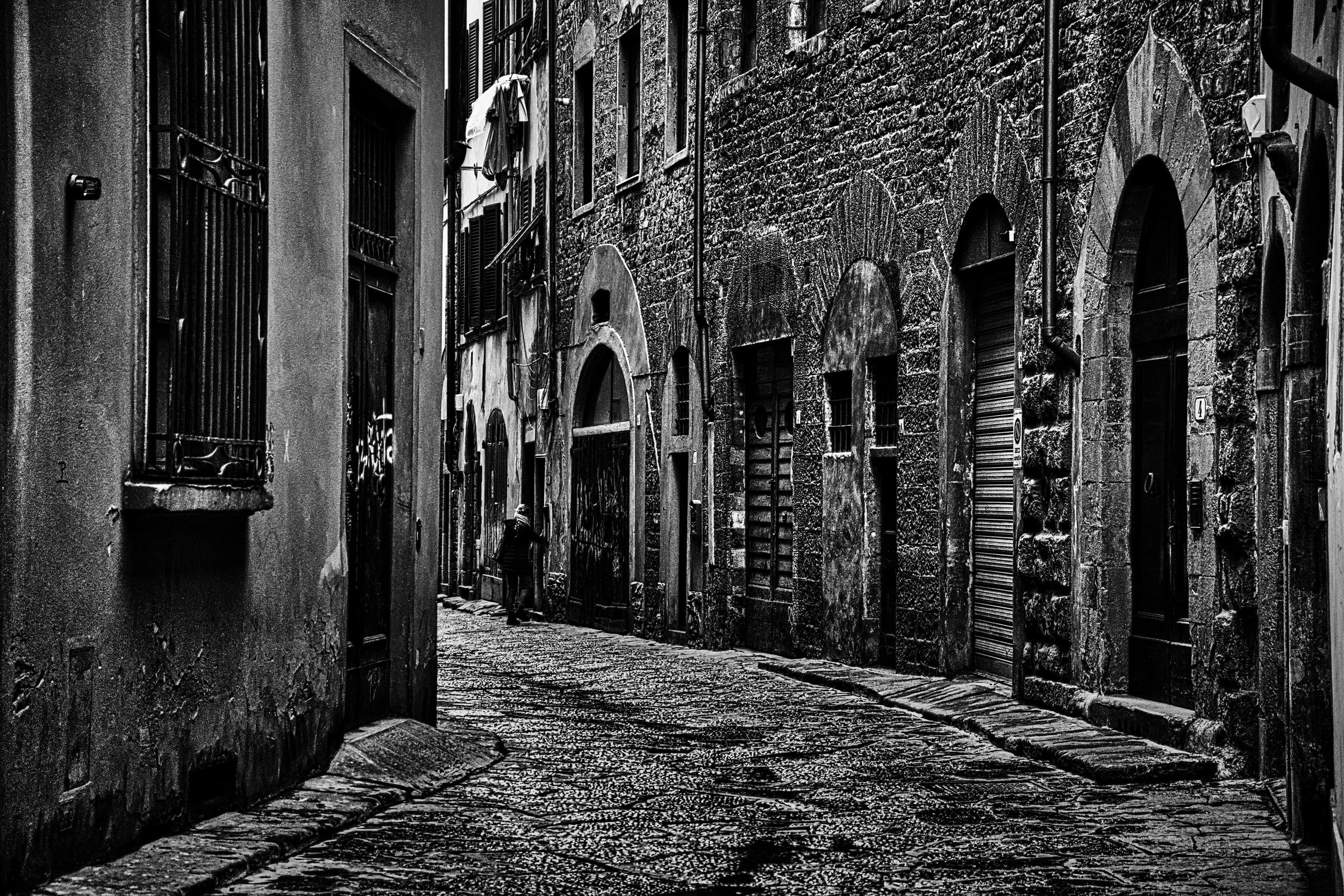 Florence side street in the rain