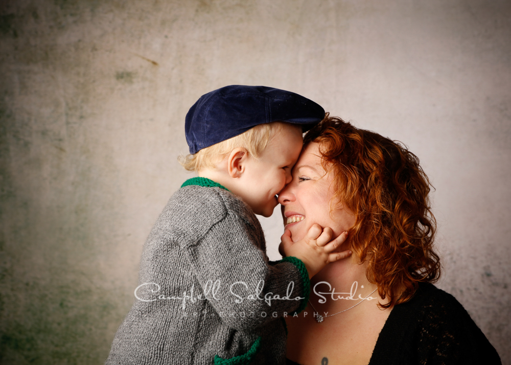  Portrait of mother and son on abandoned concrete background&nbsp;by family photographers at Campbell Salgado Studio, Portland, Oregon. 