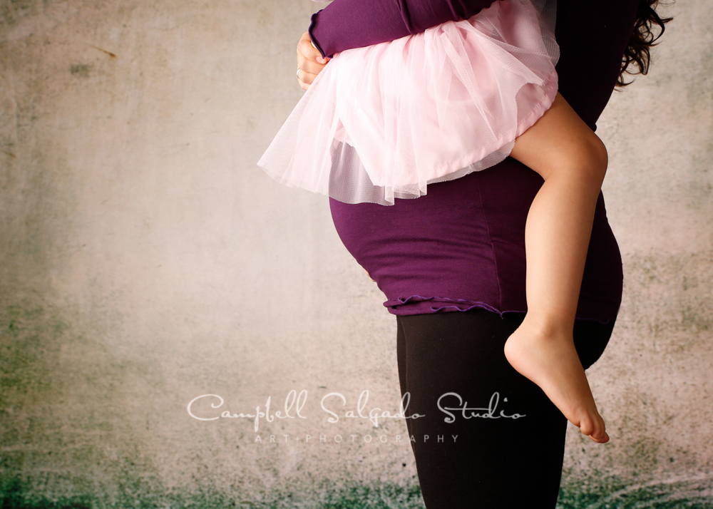  Portrait of pregnant mother and child on abandoned concrete background&nbsp;by maternity photographers at Campbell Salgado Studio, Portland, Oregon. 